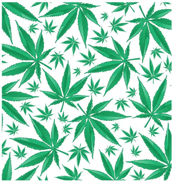 Vector illustration of marijuana green pattern background