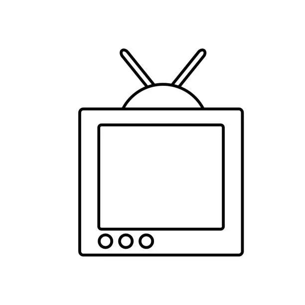 Vector illustration of tv solid household and appliance antenna electric