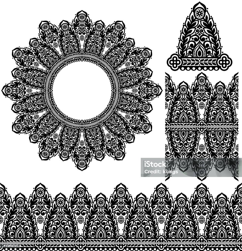 Texture Boder Vector Set Of Design Elements Seamless Texture Borders Framesvector ...