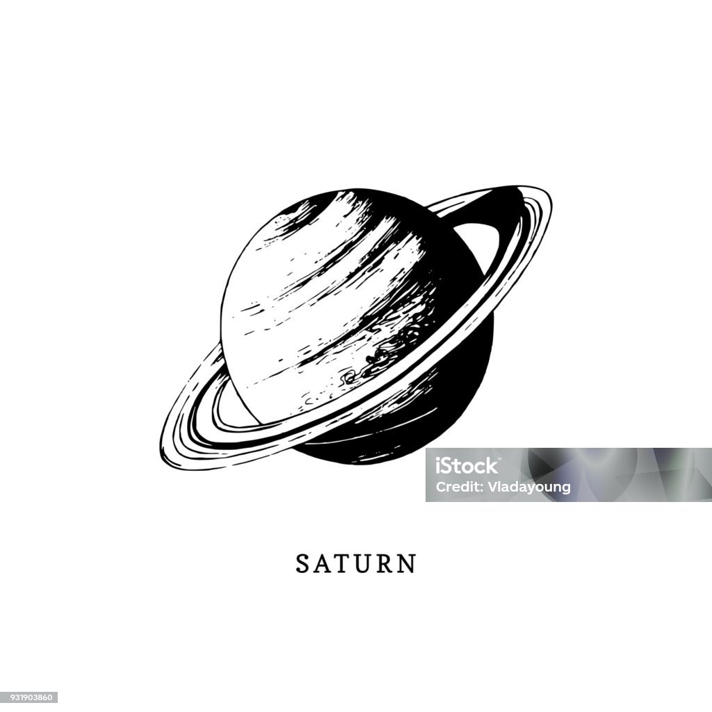 Hình Ảnh Hành Tinh Sao Thổ Trên Nền Trắng Minh Họa Vectơ Vẽ Tay ...