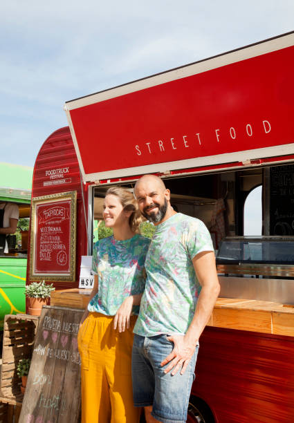 istock Red Food truck 931909450