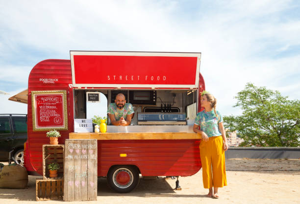 istock Red Food truck 931909452