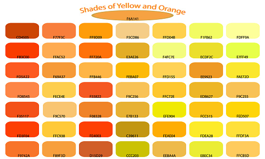 Shades Of Yellow And Orange Color Isolated On White Background Yellow Shades Of Yellow And Orange Color Isolated On White Background Yellow