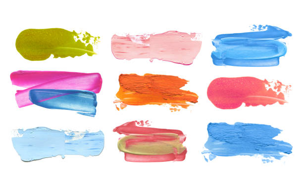 istock Abstract acrylic color brush stroke. Isolated on white. Collection. 931914322