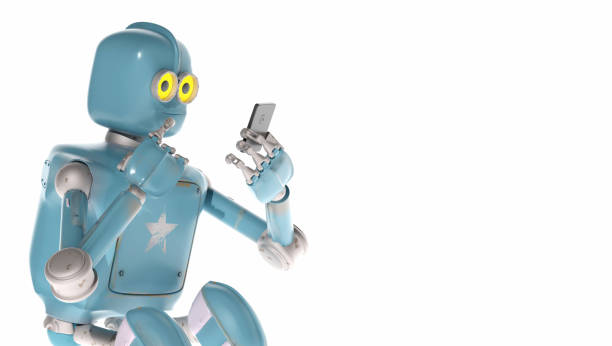 istock grunge vintage robot look on cell phone. 3D rendering. 931918066