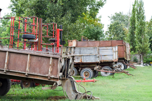 istock Trailers trucks for a tractor. The trailer for cargo transportation 931921360