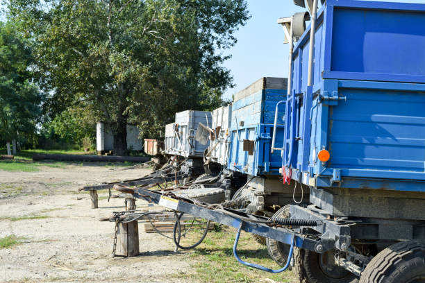 Trailers trucks for a tractor. The trailer for cargo transportation.