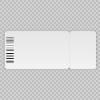 Ticket template isolated on a transparent background
