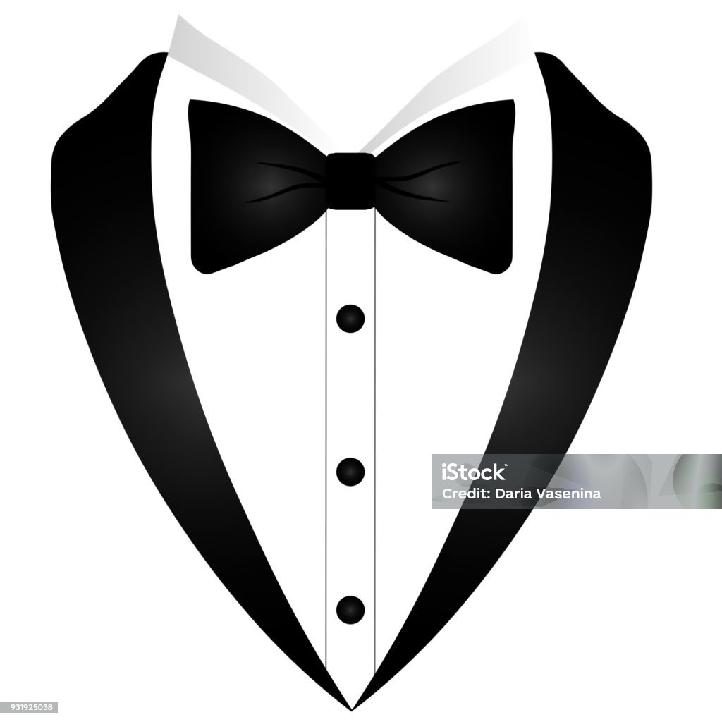 tuxedo Man Logo Man's jacket. Tuxedo. Weddind suit with bow tie. Vector illustration Tuxedo stock vector