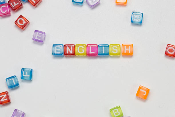 istock color cube figure with word ENGLISH isolated on white background 931934178