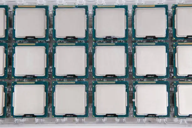CPU – Central Processing unit, racks of CPU close up