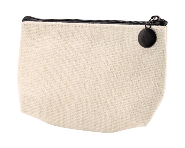 istock Blank fabric bag isolated on white background. Zipper bag made from linen fabric material. ( Clipping path ) 931938908