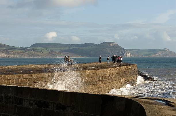 The Cobb at Lyme Regis, a beautiful English seaside town stock photo