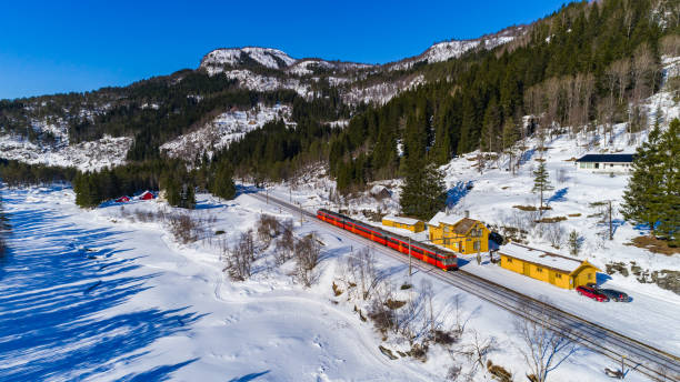 istock Train Oslo - Bergen in mountains. Hordaland, Norway. 931961946