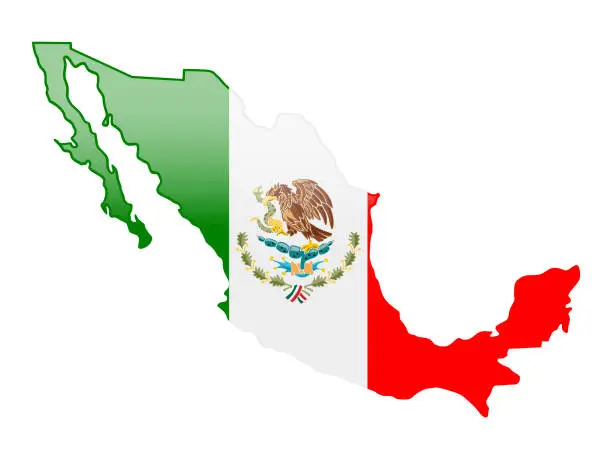 Vector illustration of Map of Mexico