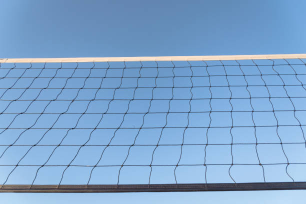 istock Close-up volleyball net on the community park in America 931969582
