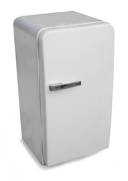 Classic Fridge Classic Fridge. Isolated on white. retro 1950s kitchen stock pictures, royalty-free photos & images