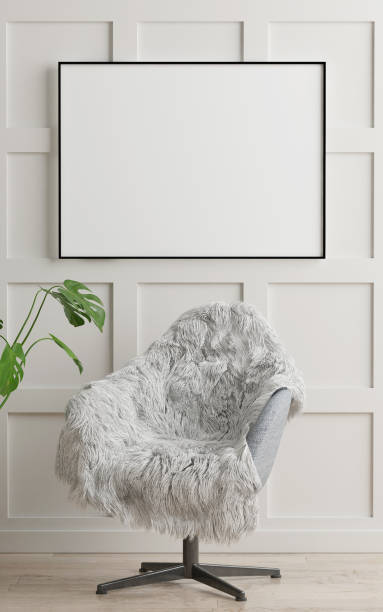 istock Mock up poster with comfortable armchair 932018868