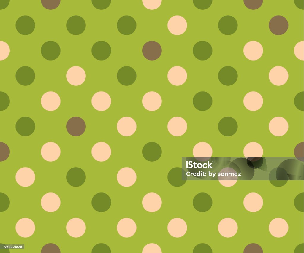 Seamless Abstract Green Color Dot Vector Patterns Stock Illustration
