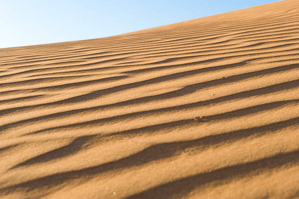 Wind patterns in the desert sand stock photo