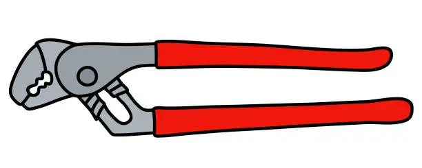 Vector illustration of The red wrench