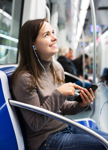 istock Woman with smartphone at subway 932055154