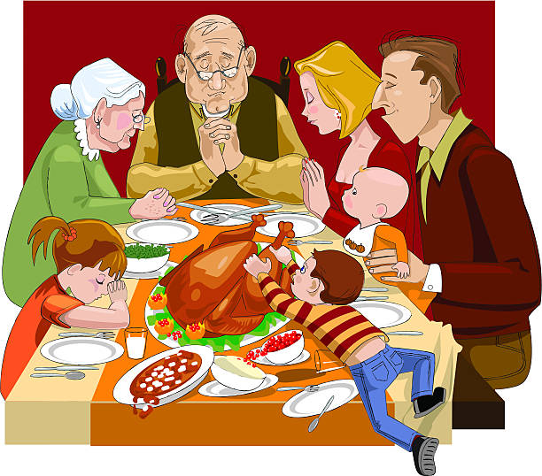 Thanksgiving la prière - Illustration vectorielle