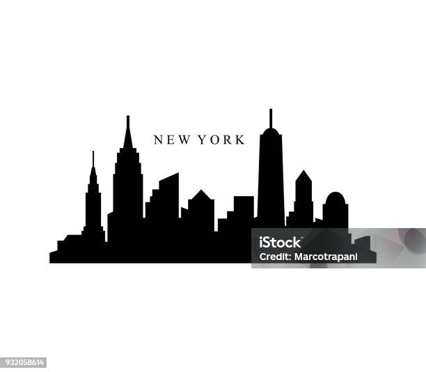 Vetores de Horizonte De Nova York e mais imagens de New York City - New York City, Silhueta urbana, Estado de Nova York