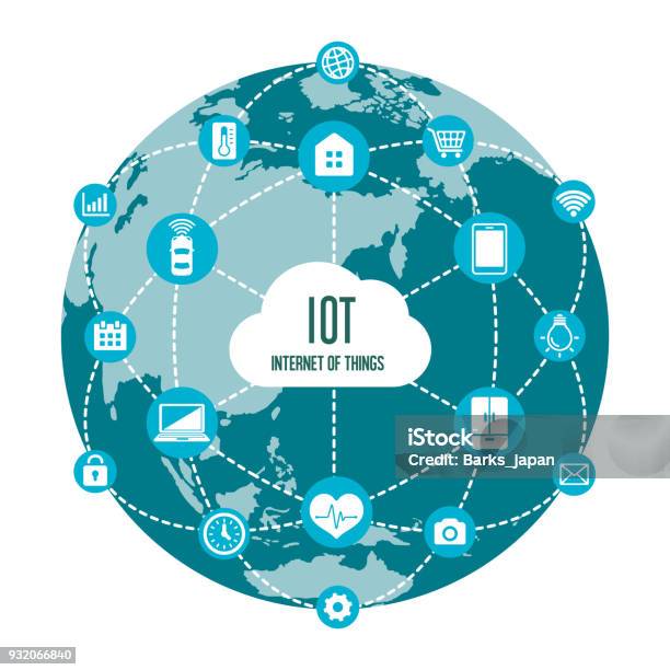 Iot Blue Color Stock Illustration - Download Image Now