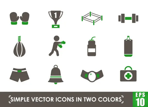 Vector illustration of boxing icon set