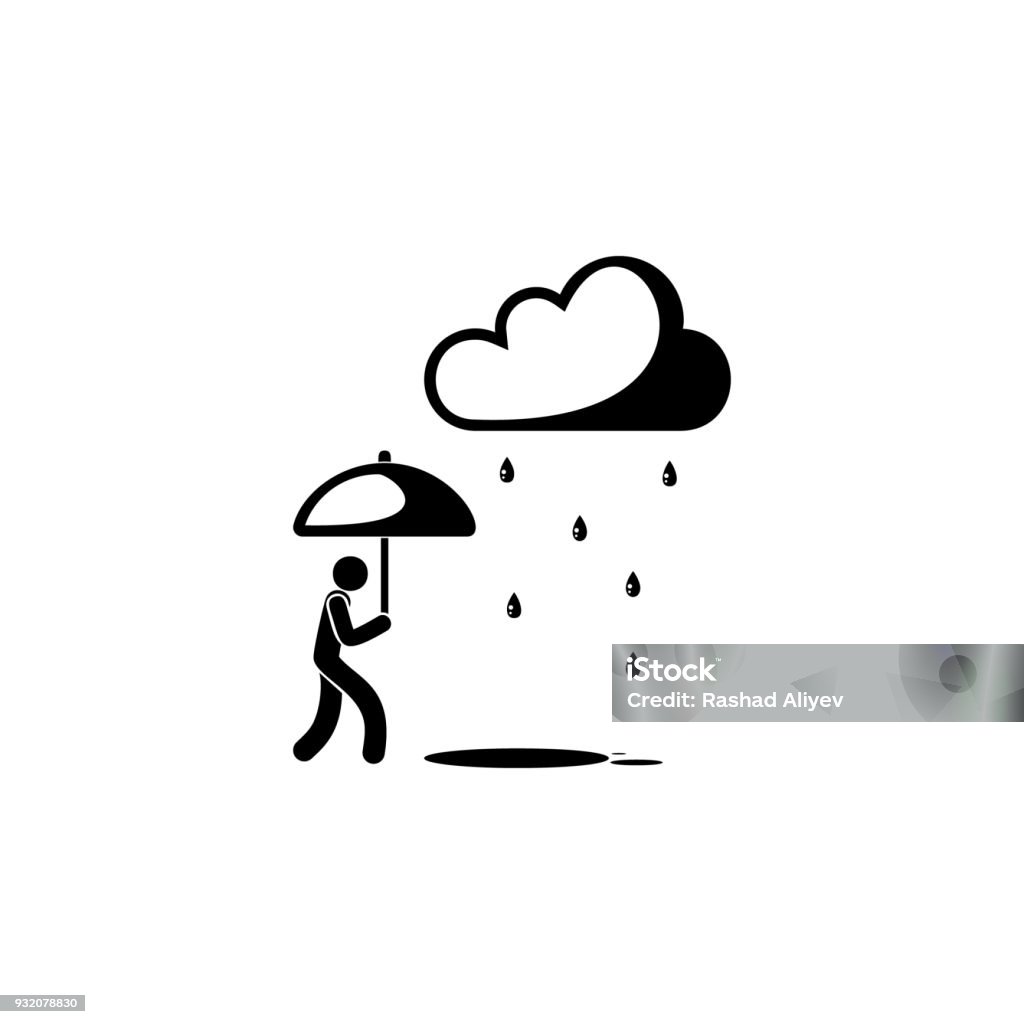 man in the rain with umbrella icon. Element of weather elements illustration. Premium quality graphic design icon. Signs and symbols collection icon for websites, web design man in the rain with umbrella icon. Element of weather elements illustration. Premium quality graphic design icon. Signs and symbols collection icon for websites, web design on white background Abstract stock vector