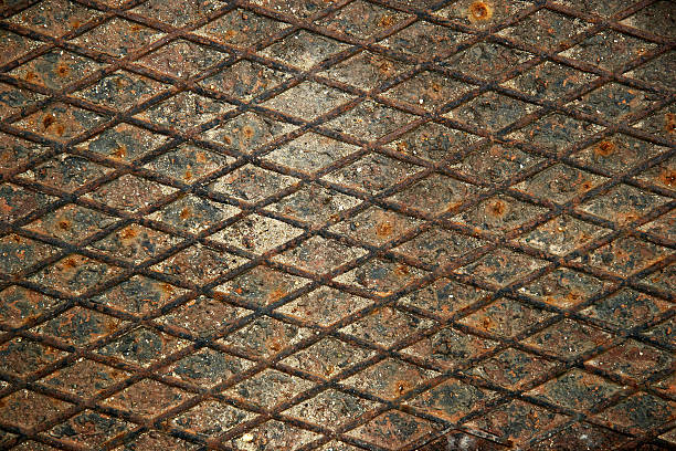 grunge rusty metal floor textured background stock photo