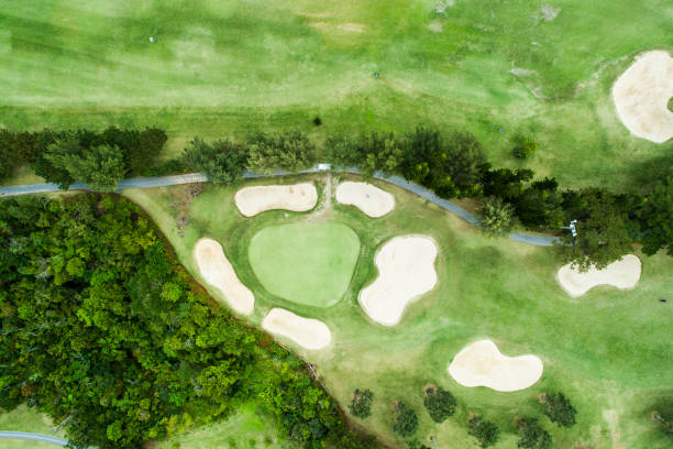 istock Drone photo of the golf course. 932084716