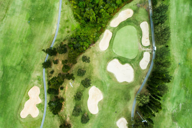istock Drone photo of the golf course. 932084748