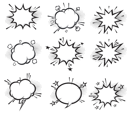 Vector comic cartoon explosions