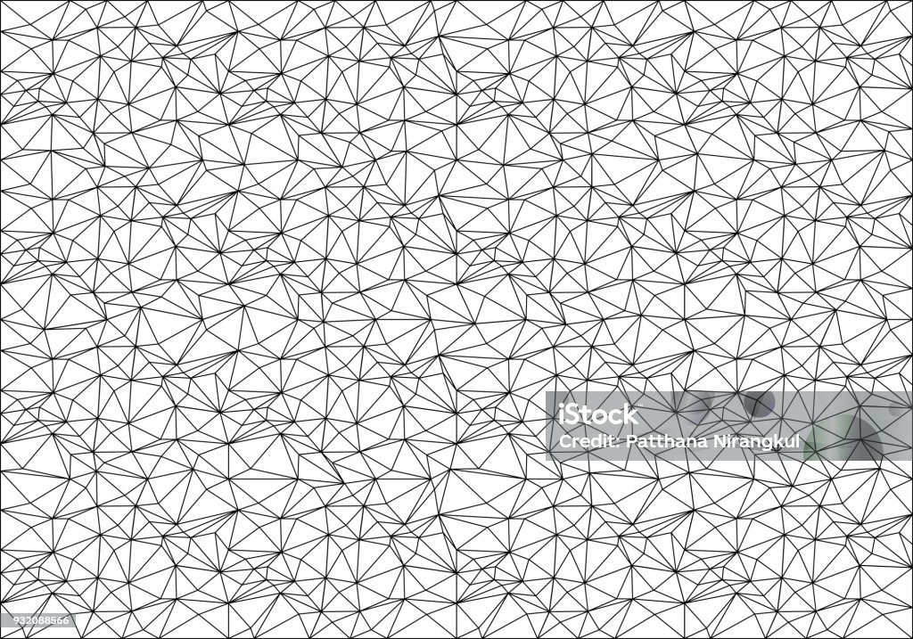 Random Polygon Black Line Simple Pattern Abstract Black Line Mesh Polygon Pattern On White Background Texture ...