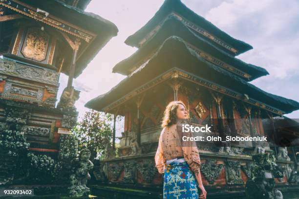 Woman Walking In Balinese Temple Stock Photo - Download Image Now - Travel, Bali, Tourist