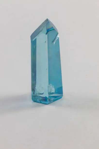 A piece of Aqua Aura Quartz Crystal