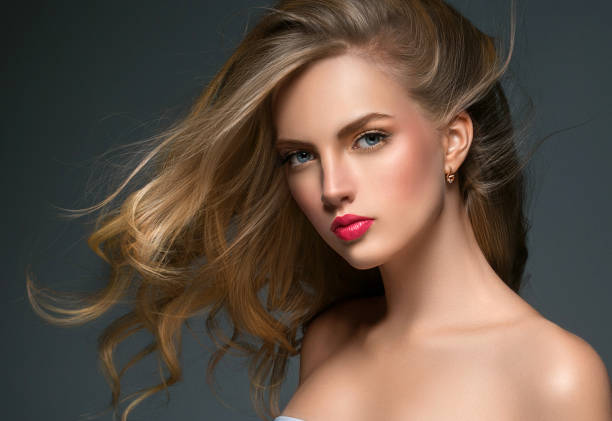 Curly Long Hair Blonde Young Model Beauty Girl With Curly Perfect Hairstyle  Stock Photo - Download Image Now - iStock