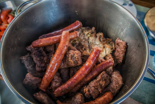 Barbecued Sausages and Meat