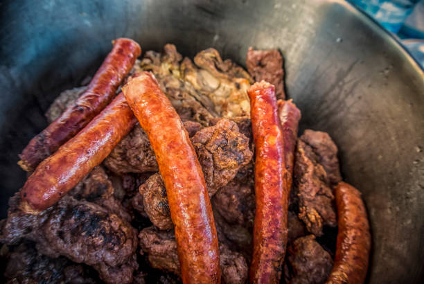 Barbecued Sausages and Meat