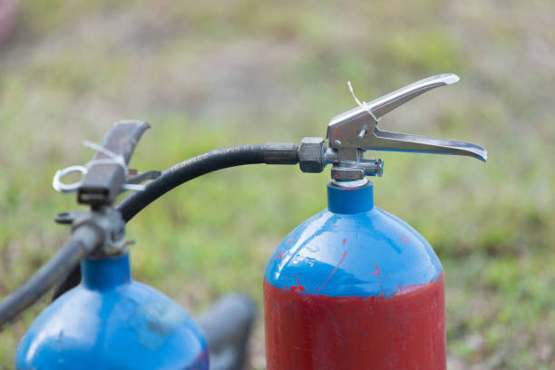istock Fire extinguisher tank on outdoor 932109168