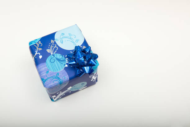 Present on blue background