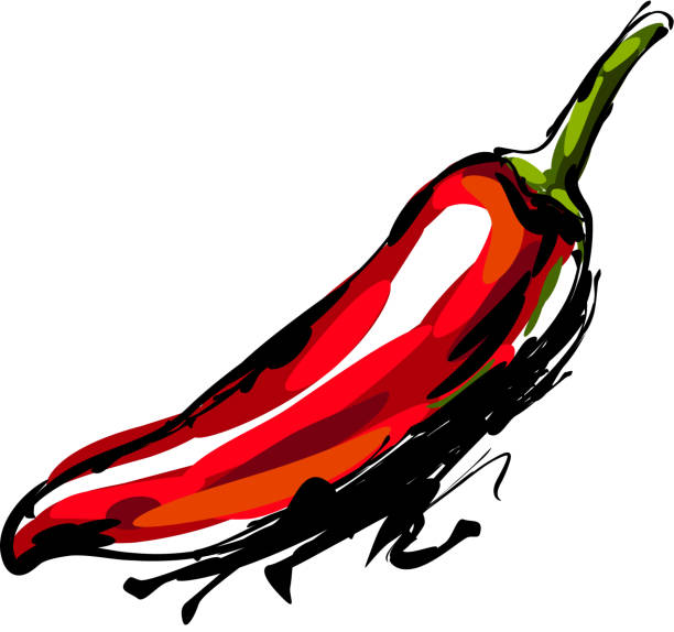 唐辛子図面 - chili pepper illustrations点のイラスト素材／クリップアート素材／マンガ素材／アイコン素材