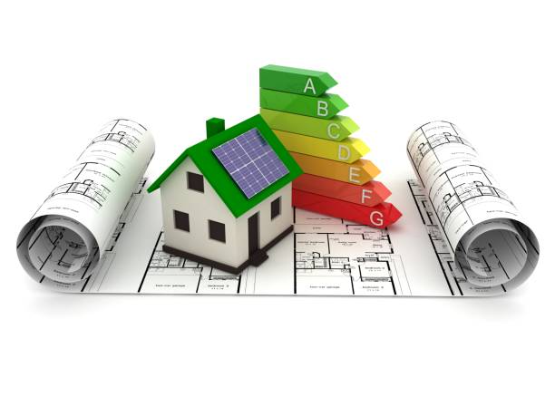 istock Energy efficiency saving house home rating concept 932116958