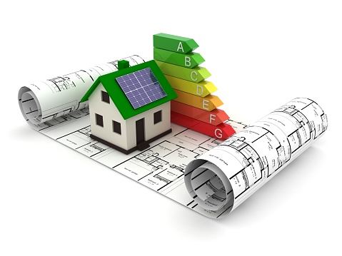 Energy efficiency saving house home rating concept