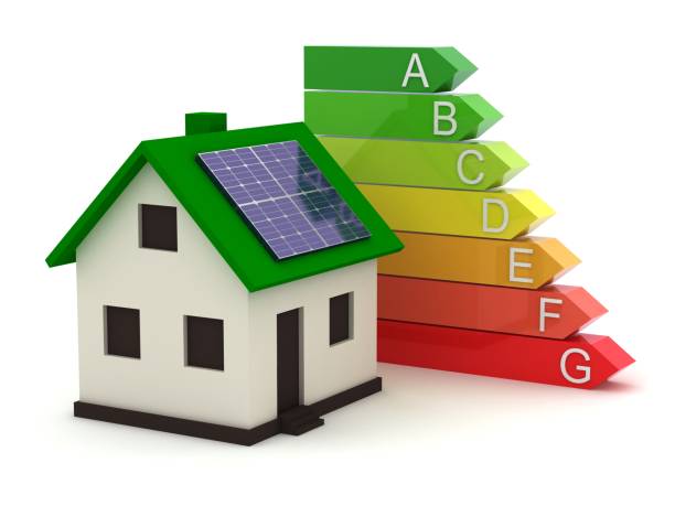 istock Energy efficiency saving house home rating concept 932117010