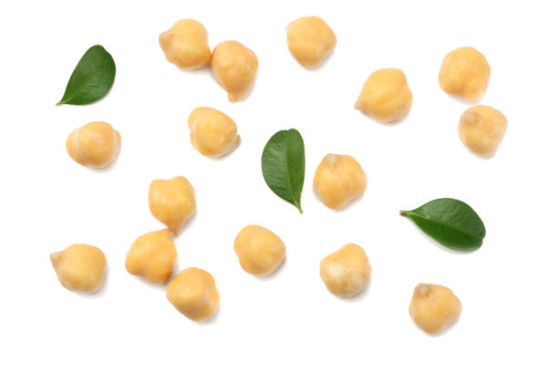 chickpeas isolated on white background. top view chickpeas isolated on white background. top view chick pea stock pictures, royalty-free photos & images