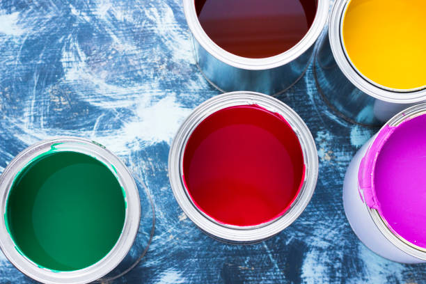 istock House renovation concept, paint cans and brushes 932124456