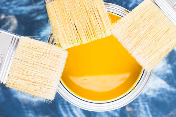 istock House renovation concept, paint cans and brushes 932124772